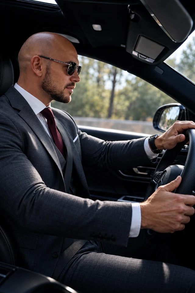 Sébastien Donneaud au volant, fondateur de Driver Limousine
